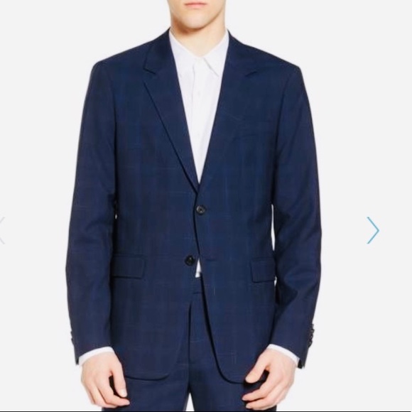 New Theory Jacket in Navy Window Pane - Picture 1 of 8